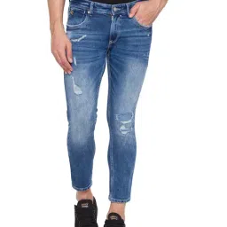 Spykar Blue Slim Fit Heavily Washed Jeans-picture-16