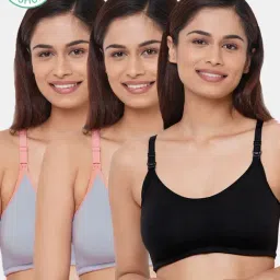 Inner Sense Multicolored Non Wired Non Padded Nursing Bra (Pack Of 3)-image-27