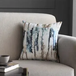 GM White & Blue Microfibre Cushion Cover - Set of 1-image-17