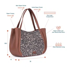 ZOUK Flomotif Black Printed Luna Shoulder Bag image 3