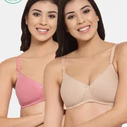 Inner Sense Multicolor Non Wired Padded T-shirt Bra (Pack Of 2)-picture-46