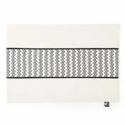Home4U 'ZIG-ZAG' Off-White & Black Cotton 33 cm Placemat - Set of 4-28