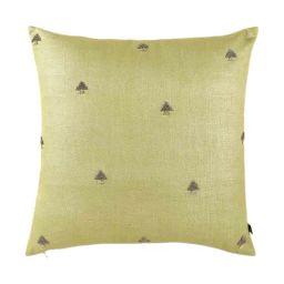 Home4U Green Cotton Slub Spades Embroidery Cushion Cover-image-11