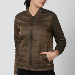 Van Heusen Brown Quilted Jacket-image-90