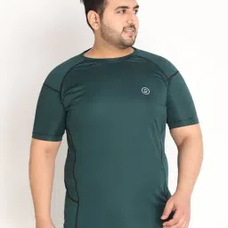 Chkokko Bottlegreen Regular Fit Striped T-Shirt-image-96