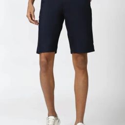 Peter England Navy Cotton Regular Fit Shorts-picture-10