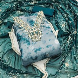 KIMISHA Embellished Organza Unstitched Dress Material-image-48