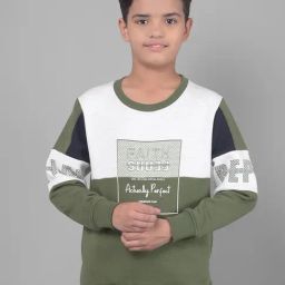 Crimsoune Club Kids Olive Printed Full Sleeves Sweatshirt-image-78