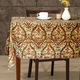 Tesmare Off White Ethnic Motifs Anti-Slip 4-Seater Table Cover-image-19