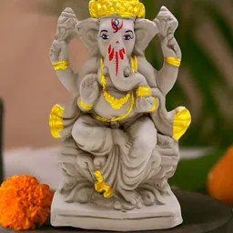 TIED RIBBONS Eco Friendly Ganesha Idol Water Soluble Clay Statue-image-66