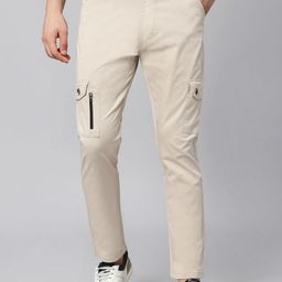 Hence Men Relaxed Tapered Fit Cargos Trousers-image-0