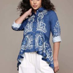 Label Ritu Kumar Blue Fallon Shirt-image-22