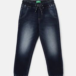 United Colors of Benetton Boys Dark Blue Washed Jogger Jeans-image-53