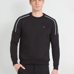Arrow Sport Black Cotton Regular Fit Printed Sweatshirt-image-31