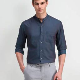 Arrow Green Cotton Slim Fit Texture Shirt-picture-29