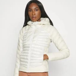 Columbia White Polyester Regular Jacket-46