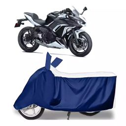 Auto Pearl Bike Cover for Kawasaki Ninja 650 (White & Blue)-image-65