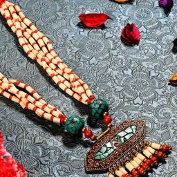 Imli Street White Long Beaded Gold Tone Necklace-81