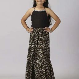 Kiddopanti Kids Black Embroidered Ghagra Cholis-image-63
