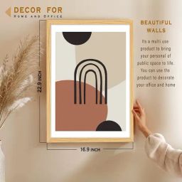 Art Street Boho Abstract Shape And Black Line Wall Art Painting-35