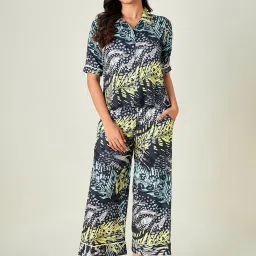 The Kaftan Company Multicolor Printed Shirt With Pyjamas image 1