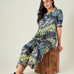 The Kaftan Company Multicolor Printed Shirt With Pyjamas image 4