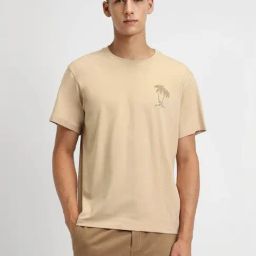 Forever 21 Beige Regular Fit Printed T-Shirt-image-47