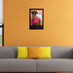 eCraftIndia Multicoloured Floral UV Framed Wall Art-image-83
