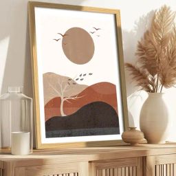 Art Street Boho Sunrise Mountain View Wall Painting-27