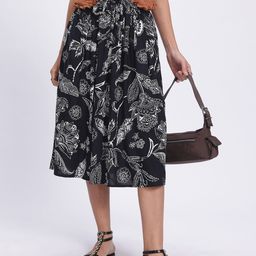 glitchez Floral Enchantment Printed Midi Skirt-picture-25