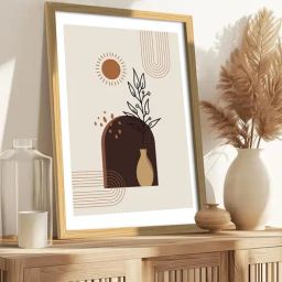 Art Street Boho Abstract Sun Painting-64