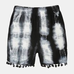 Kiddopanti Kids Black & White Tie Dye Shorts-image-114