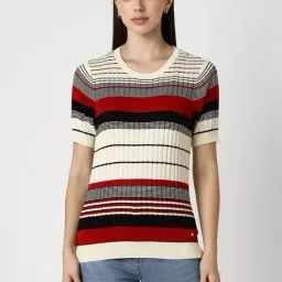 Van Heusen Beige Striped Top-image-24