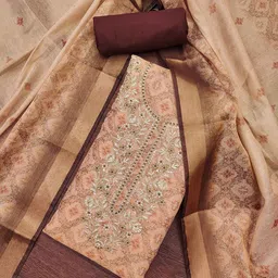 MANVAA Floral Printed Beads And Stones Unstitched Dress Material-image-20