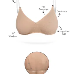Inner Sense Beige Full Coverage Backless Bra - Pack of 2 image 4