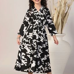 FASHION DREAM Print Fit & Flare Midi Dress-image-31