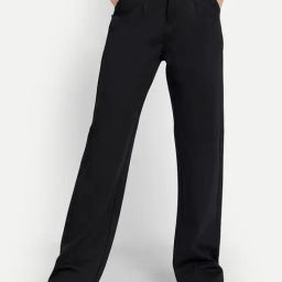 Broadstar Black Relaxed Fit High Rise Trousers-image-69