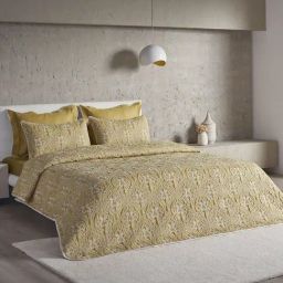 DDECOR Live beautiful Embroidery Baroque Harvest Gold 210 TC Cotton Comforters - Set of 3-image-26