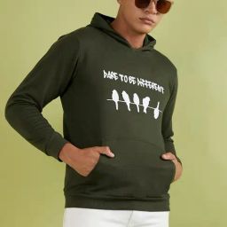 Campus Sutra Green Cotton Regular Fit Printed Hooded Sweatshirt-image-50