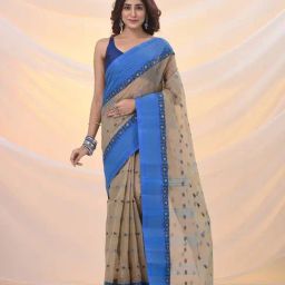 Arhi Ecru Cotton Polyblend Woven Design Saree-picture-21