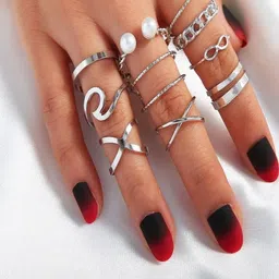Arzonai Eight-Character Joint Pearl Ring Set Of 10-23