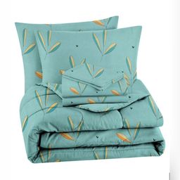 VAS COLLECTIONS Green & Beige Floral Heavy Winter 210 GSM Single Bed Comforter-24