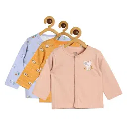 MINIKLUB Boys Multicolor Printed Full Sleeves Jhabla (Pack Of 3)-image-45