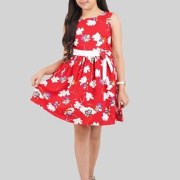 BEING NAUGHTY Girls Floral Printed Fit & Flare Dress-picture-7