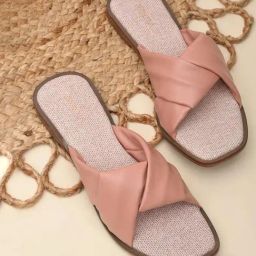 Rocia by Regal Women's Peach Cross Strap Sandals-picture-11