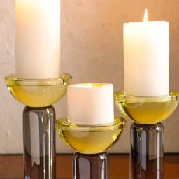 INV Home Clear Crystal Glass Barta Small Candle Holder-7