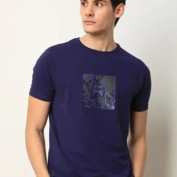 Rare Rabbit Purple Slim Fit Graphic T-Shirt-image-74