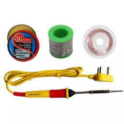 Fadman 4 In 1 Yellow & Full Red Soldering Iron Kit 25 W Corded Flat Copper, Iron & Nickle Tip-13
