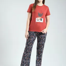 Monte Carlo Printed Round Neck Night Suit-image-55