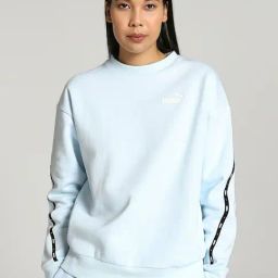 Puma Sky Blue Cotton Relaxed Fit Sweatshirt-image-7
